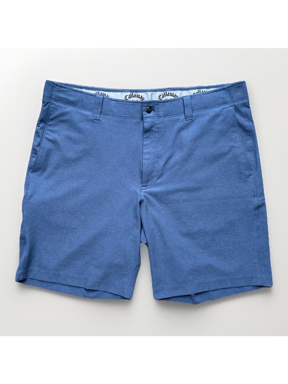Callaway Golf Shorts Men's Size 38 Blue 9" Inseam Flat Front Performance Stretch